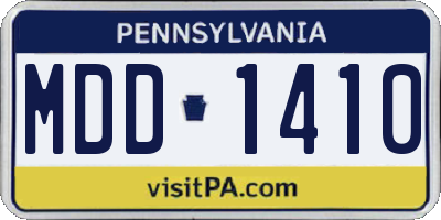 PA license plate MDD1410