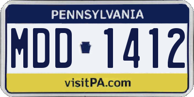 PA license plate MDD1412