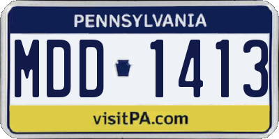 PA license plate MDD1413