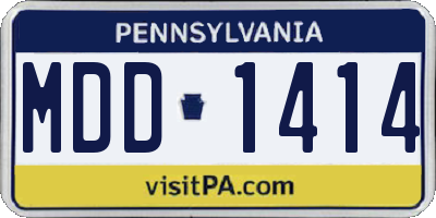 PA license plate MDD1414