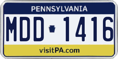 PA license plate MDD1416
