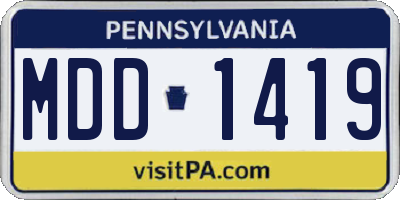 PA license plate MDD1419