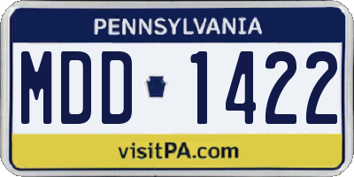 PA license plate MDD1422