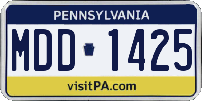 PA license plate MDD1425