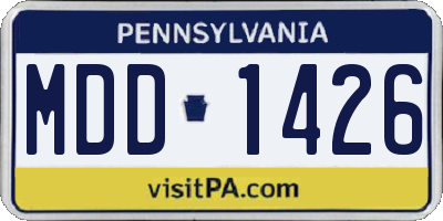 PA license plate MDD1426