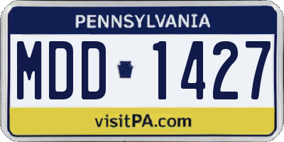 PA license plate MDD1427