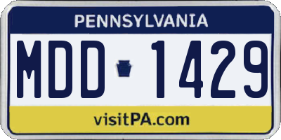PA license plate MDD1429