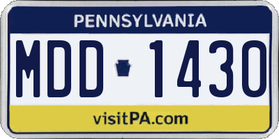 PA license plate MDD1430