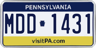 PA license plate MDD1431
