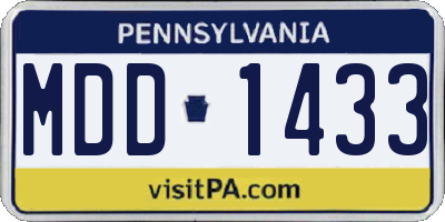 PA license plate MDD1433