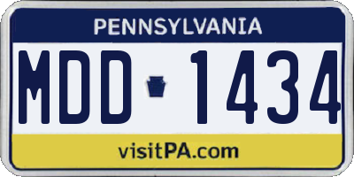 PA license plate MDD1434