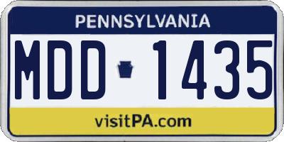 PA license plate MDD1435