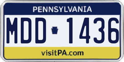 PA license plate MDD1436