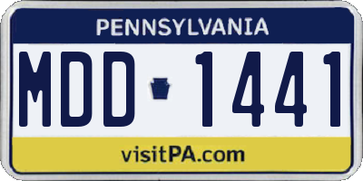 PA license plate MDD1441