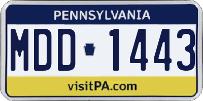 PA license plate MDD1443