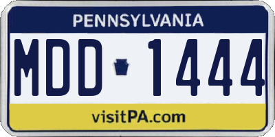 PA license plate MDD1444