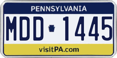 PA license plate MDD1445