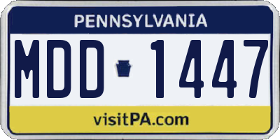 PA license plate MDD1447