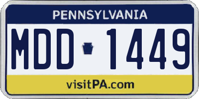 PA license plate MDD1449