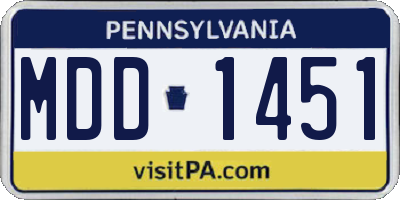 PA license plate MDD1451
