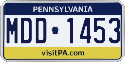 PA license plate MDD1453