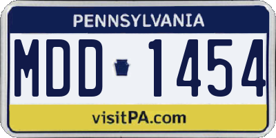PA license plate MDD1454