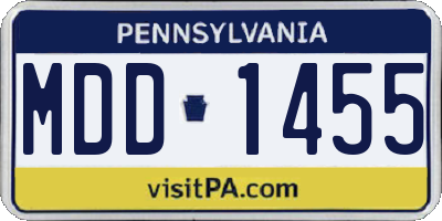 PA license plate MDD1455