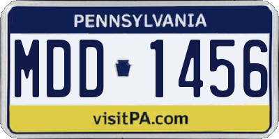 PA license plate MDD1456