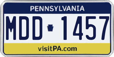 PA license plate MDD1457