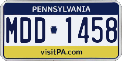 PA license plate MDD1458