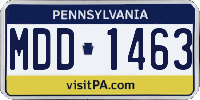 PA license plate MDD1463