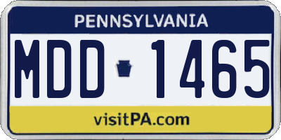 PA license plate MDD1465