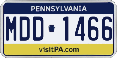 PA license plate MDD1466