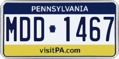 PA license plate MDD1467