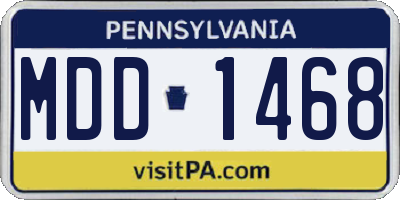 PA license plate MDD1468