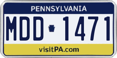 PA license plate MDD1471