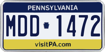 PA license plate MDD1472