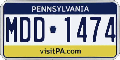 PA license plate MDD1474