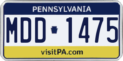 PA license plate MDD1475