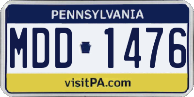 PA license plate MDD1476