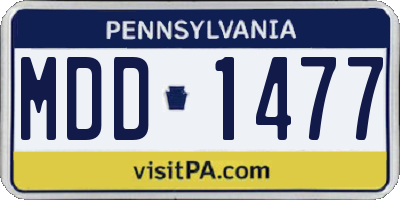 PA license plate MDD1477