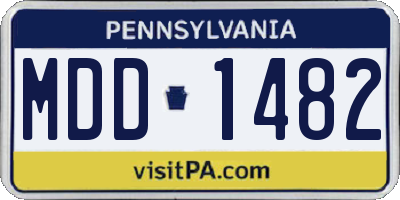 PA license plate MDD1482