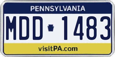 PA license plate MDD1483