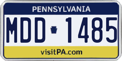 PA license plate MDD1485