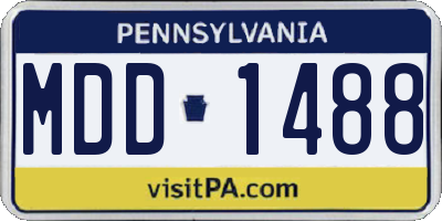 PA license plate MDD1488