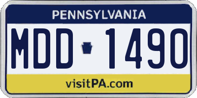 PA license plate MDD1490