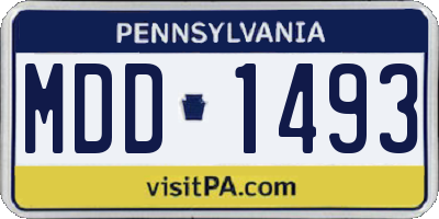 PA license plate MDD1493