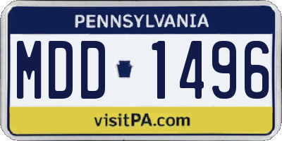 PA license plate MDD1496