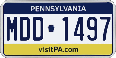 PA license plate MDD1497