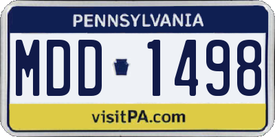 PA license plate MDD1498